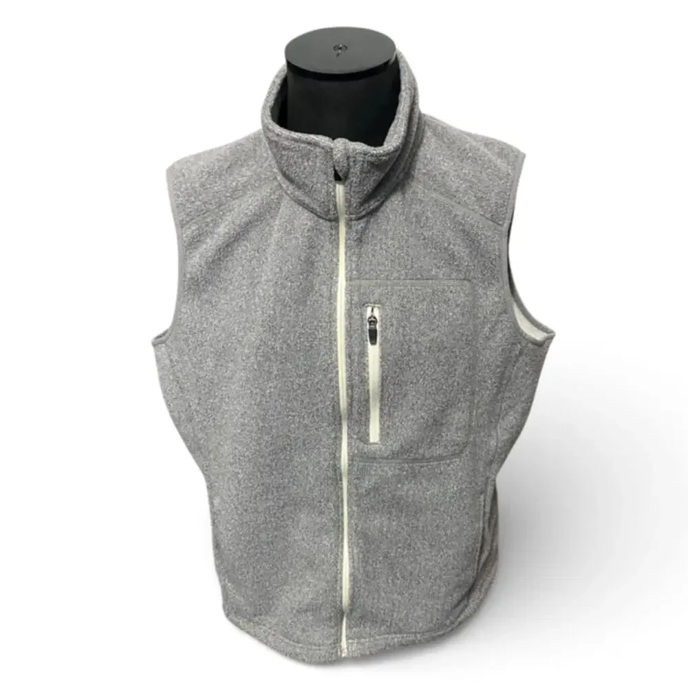 Duluth Trading Co. Men's Fleece Vest XL Gray Full Zip Up Chest Zip Pocket